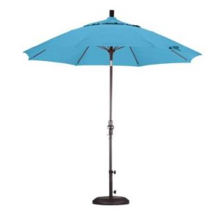 California Umbrella 9 ft. Fiberglass Collar Tilt Patio Umbrella in Frost Blue Olefin GSCUF908117 F26