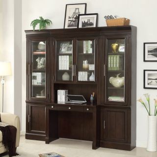 Parker House Stanford Library Desk with Glass Door Hutch   Bookcases