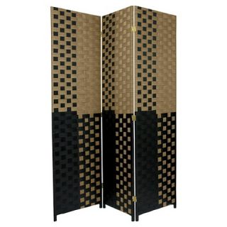ft. Tall Woven Fiber Room Divider   Olive/Black   3 Panel