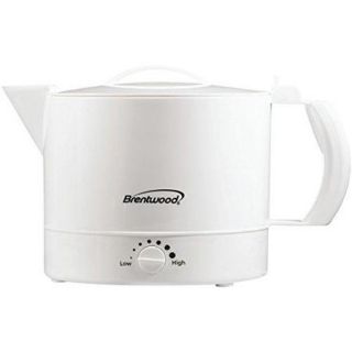 Brentwood Kt 32w 32 Oz. Hot Pot   Plastic White   120 W   1 Quart   White (kt 32w)