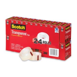 3M Scotch Transparent Tape, 24/Pack