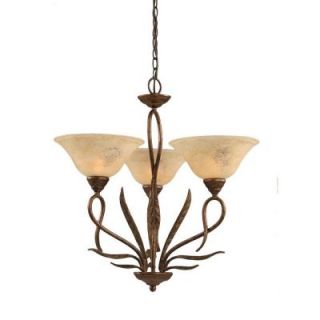 Filament Design Concord Series 3 Light Bronze Chandelier with Italian Marble Glass Shade CLI TL5011022