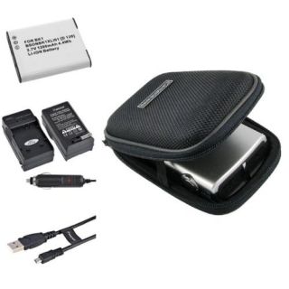 Insten NP BK1 CHARGER + BATTERY + CABLE + CASE For SONY DSC W190 DSC W370 W180 S780 S980 S750