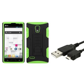 Insten Car Armor Stand Phone Case Cover/ Micro Data Transfer Charging