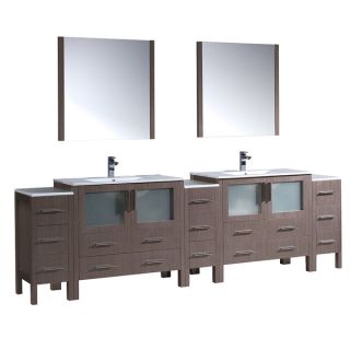 Fresca Torino 108 inch Gray Oak Double sink Bathroom Vanity