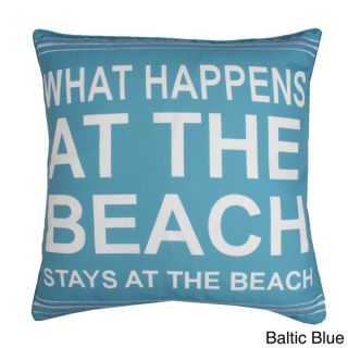 What Happens at Beach Feather Fill Throw Pillow