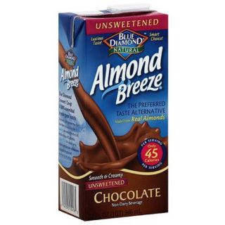 Blue Diamond Almond Breeze Unsweetened Chocolate Almond Milk, 32 fl oz (Pack of 12)