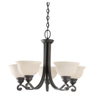 Sea Gull Lighting Serenity 5 Light Weathered Iron 1 Tier Chandelier 31191 07