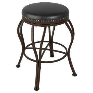 Metal Bonded Leather 25 Counter Stool   Brown   Corliving