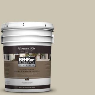BEHR Premium Plus Ultra 5 gal. #N340 2 Dune Grass Flat Exterior Paint 485005