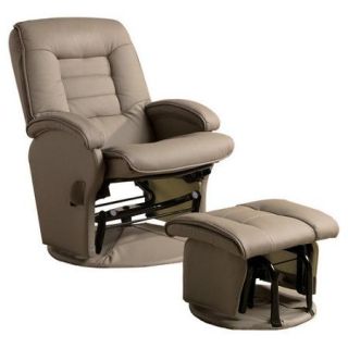Coaster Double Padded Glider and Ottoman in Bone