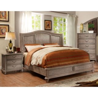 Furniture of America Minka Rustic Grey 2 piece Bed with Nightstand Set
