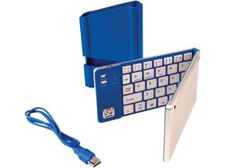 iwerkz 44652BL Blue USB Bluetooth Wireless Mini Universal Foldable Keyboard