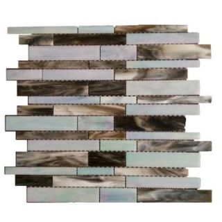 Splashback Tile Matchstix Tidal Wave 10 in. x 11 in. x 8 mm Glass Mosaic Floor and Wall Tile MATCHSTIX TIDAL WAVE GLASS TILE