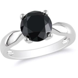 10kt White Gold 3 Carat T.W. Black Diamond Engagement Ring (8mm)