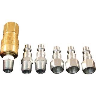 Milton M-Style Air Coupler and Plug Set — 1/4in. NPT, 7-Pcs., Model# S-212  Air Couplers   Plugs