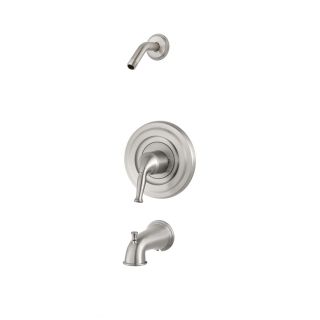 Pfister Universal Trim Brushed Stainless Steel 1 Handle Bathtub and Shower Faucet