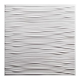 Genesis Drifts 2 ft. x 2 ft. PVC Lay In Ceiling Tile in White