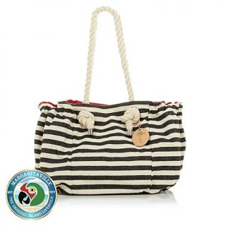 Margaritaville Striped Slouchy Cabana Tote with Rope Handles   7963297