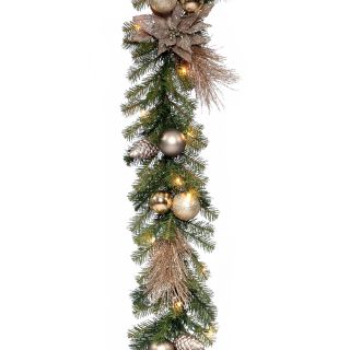9 ft. Decorative Collection Metallic Pre Lit Garland   Christmas Garland