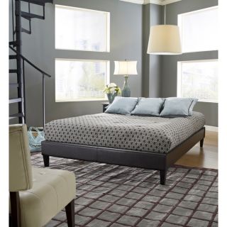 Sleep Sync Darlington Upholstered Brown Leather Complete Platform Bed