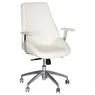 ARMEN LIVING Argo Contemporary Office Chair In White and Chrome