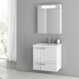 ACF by Nameeks ACF ANS03 GW New Space 23 in. Single Bathroom Vanity Set   Glossy White
