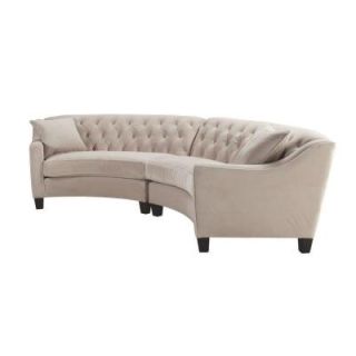 Home Decorators Collection Riemann Polyester 2 Piece Sectional in Microsuede Pearl 1315100810