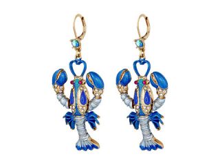 Betsey Johnson Into The Blue Lobster Drop Earrings Blue Multi