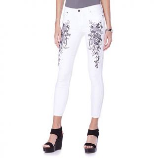 CJ by Cookie Johnson "Wisdom" Embroidered Ankle Skinny Jean   Optic White   7725318