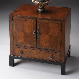 Butler Accent Cabinet   Cherry and Burl   End Tables
