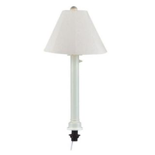 Patio Living Concepts Catalina 28 in. White Umbrella Outdoor Table Lamp with Canvas Linen Shade 21771