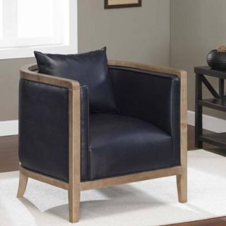 Manning Navy Blue Bonded Leather Chair