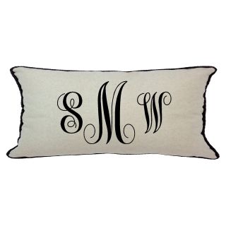 D'Kei 3 Letter 12 x 24 in. Monogram Graphics Pillow   Decorative Pillows