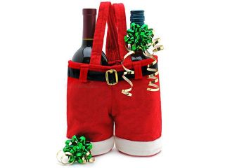Lovely Christmas Decoration Santa Claus Pants Design Wine Bag Candy Bag