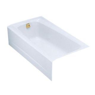 KOHLER Mendota 5 ft. Left Hand Drain Soaking Tub in White K 505 0