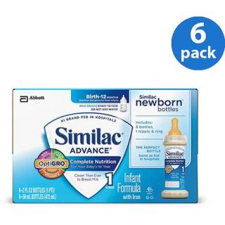 Similac Advance Infant Formula with Iron Ready to Feed, 2 fl oz, 8 count, (Pack of 6)
