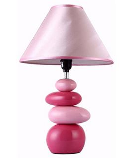 Simple Designs Shades of Pink Ceramic Stone Table Lamp   Table Lamps