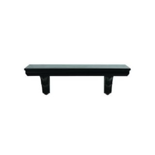 Home Decorators Collection 23.6 in. L x 7.5 in. H Black Classic MDF Bracketed Wall Shelf 0191530