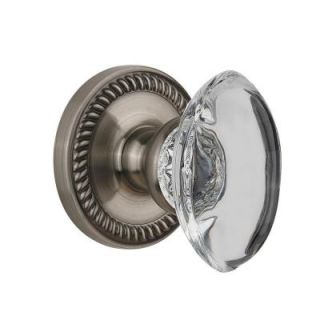 Grandeur Antique Pewter Privacy Newport with Provence Crystal Knob NEWPRO 40 AP
