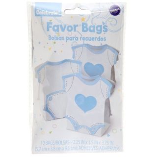Wilton Romper Favor Bags, Blue, 10 Count