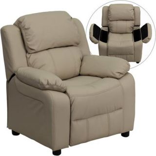 Flash Furniture Kids' Vinyl Recliner with Storage Arms, Multiple Colors