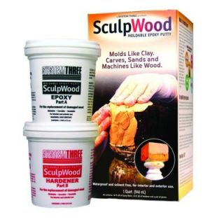 SYSTEM THREE Sculpwood 1 qt. Two Part Epoxy Putty Kit with 16 oz. Resin and 16 oz. Hardener 207757