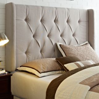 Wingback Tufted Ivory King/California King Size Upholstered Headboard