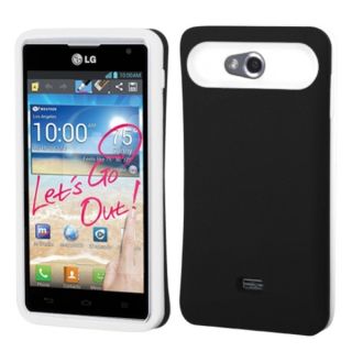 INSTEN Black/ White Back Phone Case Cover for LG MS870 Spirit 4G