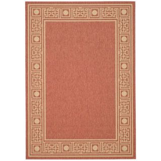 Safavieh Courtyard Rust and Sand Rectangular Indoor and Outdoor Machine Made Area Rug (Common 8 x 11; Actual 96 in W x 132 in L x 0.58 ft Dia)