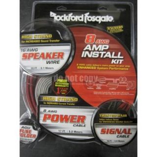 Rockford Fosgate RFK8X 8 Guage Amp Power and RCA Cable Kit