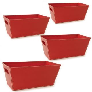 Wald Imports 13 inch Red Paperboard Tote (Set of 4)   16466290