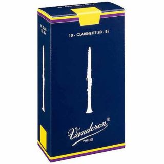 Vandoren Traditional Bb Clarinet Reeds, Box of 10, Strength 2 1/2