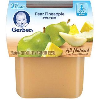 Gerber 2nd Foods Pear Pineapple Baby Food, 4 oz, 2 count